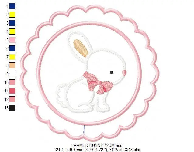 Bunny embroidery design - Rabbit embroidery designs machine embroidery pattern - baby embroidery file - kid embroidery rabbit with frame Marcia Embroidery