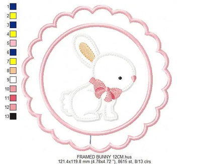 Bunny embroidery design - Rabbit embroidery designs machine embroidery pattern - baby embroidery file - kid embroidery rabbit with frame Marcia Embroidery