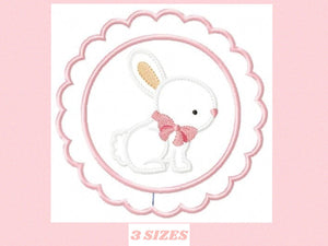 Bunny embroidery design - Rabbit embroidery designs machine embroidery pattern - baby embroidery file - kid embroidery rabbit with frame