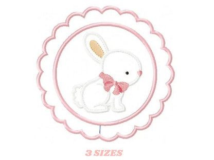 Bunny embroidery design - Rabbit embroidery designs machine embroidery pattern - baby embroidery file - kid embroidery rabbit with frame Marcia Embroidery