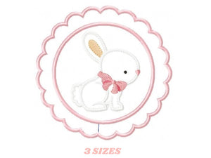 Bunny embroidery design - Rabbit embroidery designs machine embroidery pattern - baby embroidery file - kid embroidery rabbit with frame