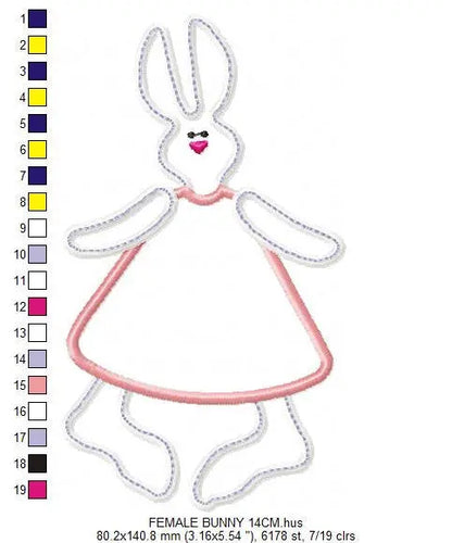 Bunny embroidery design - Rabbit embroidery designs machine embroidery pattern - baby girl embroidery file - rabbit applique design download Marcia Embroidery