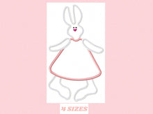 Load image into Gallery viewer, Bunny embroidery design - Rabbit embroidery designs machine embroidery pattern - baby girl embroidery file - rabbit applique design download
