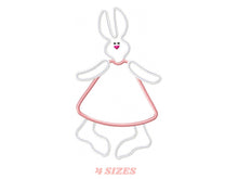 Cargar imagen en el visor de la galería, Bunny embroidery design - Rabbit embroidery designs machine embroidery pattern - baby girl embroidery file - rabbit applique design download
