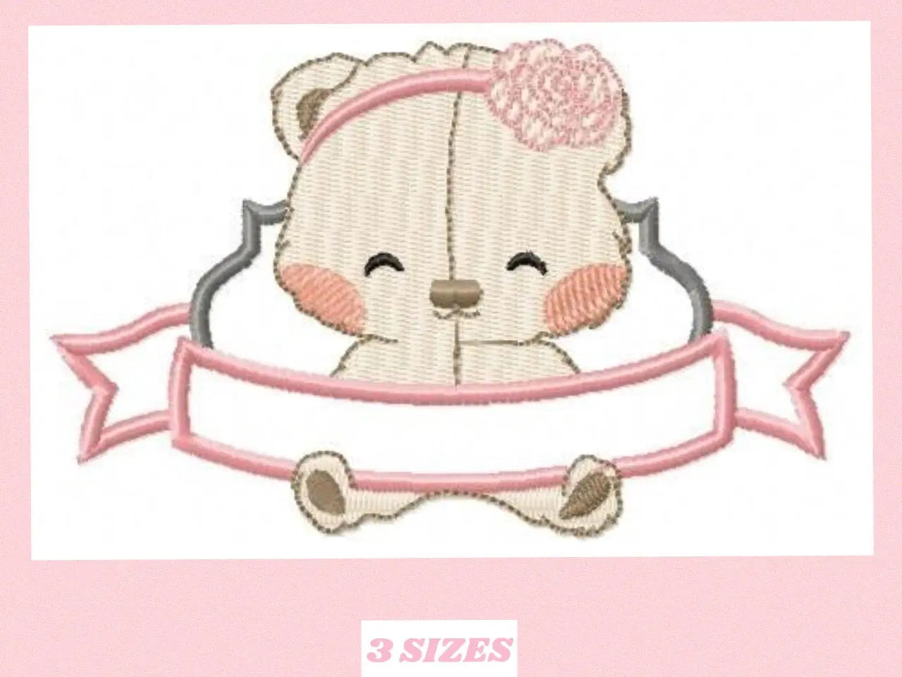 Bear embroidery designs - Teddy embroidery design machine embroidery pattern - Baby girl embroidery file - Nursery embroidery digital file Marcia Embroidery