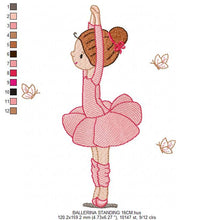 Charger l&#39;image dans la galerie, Ballerina embroidery designs - Ballet embroidery design machine embroidery pattern - instant download - filled design girl embroidery dancer
