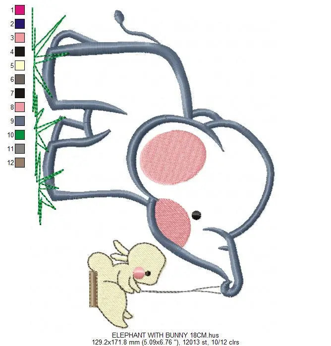 Elephant embroidery design - Animal embroidery design machine embroidery pattern - Newborn embroidery file - baby elephant applique design Marcia Embroidery