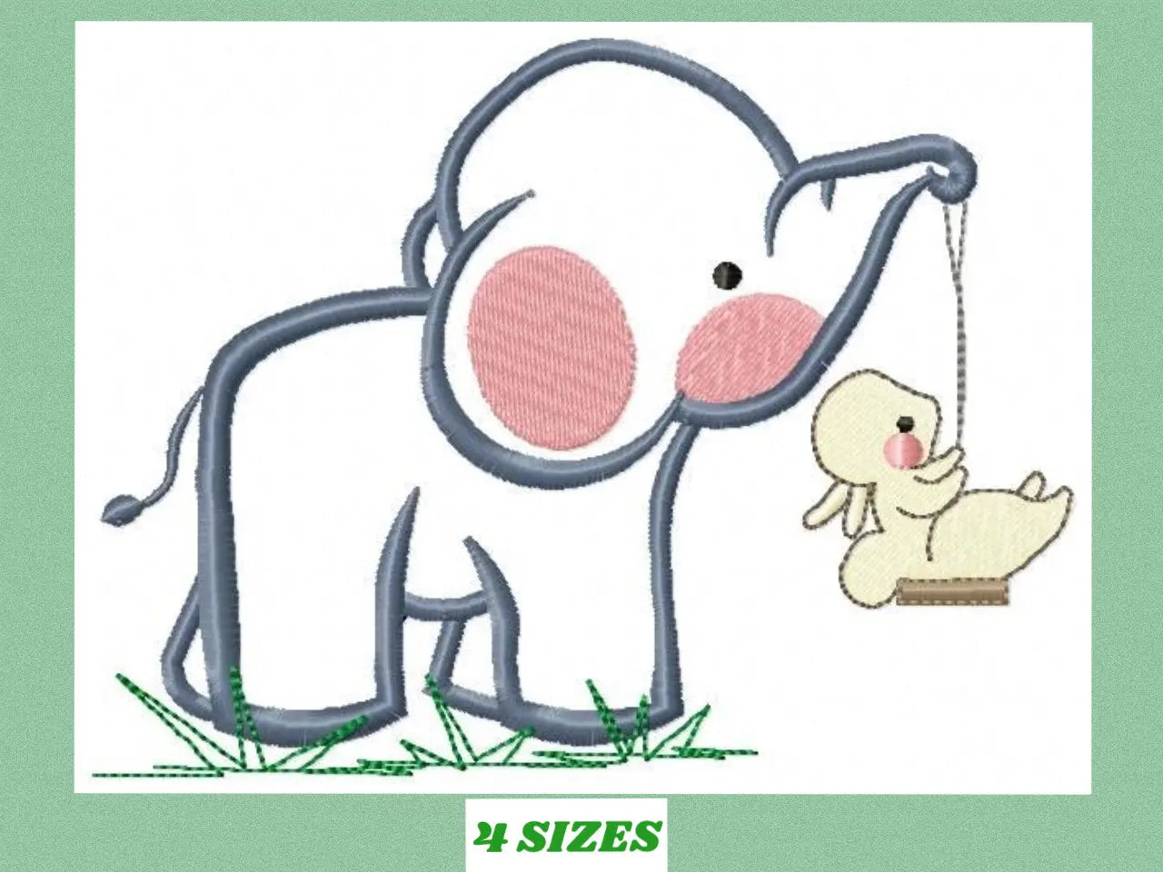 Elephant embroidery design - Animal embroidery design machine embroidery pattern - Newborn embroidery file - baby elephant applique design Marcia Embroidery