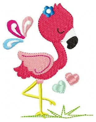 Flamingo embroidery designs - Bird embroidery design machine embroidery pattern - instant download - baby girl embroidery file pink flamingo Marcia Embroidery