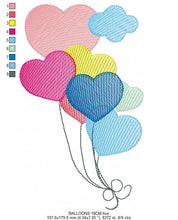 Laden Sie das Bild in den Galerie-Viewer, Balloon embroidery design - Balloons embroidery designs machine embroidery pattern - Heart balloon cloud - birthday embroidery file download
