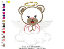 Carica l&#39;immagine nel visualizzatore di Gallery, Angel embroidery designs - Teddy bear embroidery design machine embroidery pattern - Angel bear applique design - instant download baby boy
