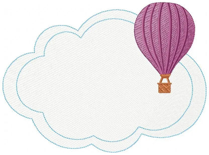 Balloon embroidery designs - Hot air balloon embroidery design machine embroidery pattern - Cloud embroidery Frame embroidery balloon design Marcia Embroidery