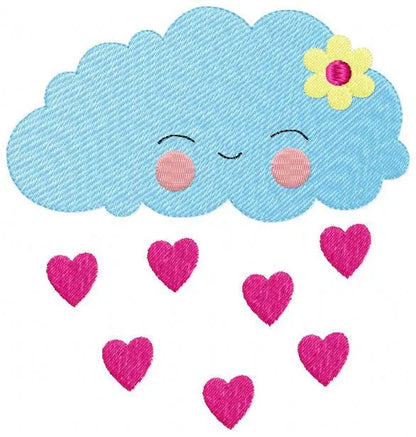 Cloud embroidery design rain embroidery designs machine embroidery pattern baby embroidery file kid embroidery cloud fill stitch design Marcia Embroidery