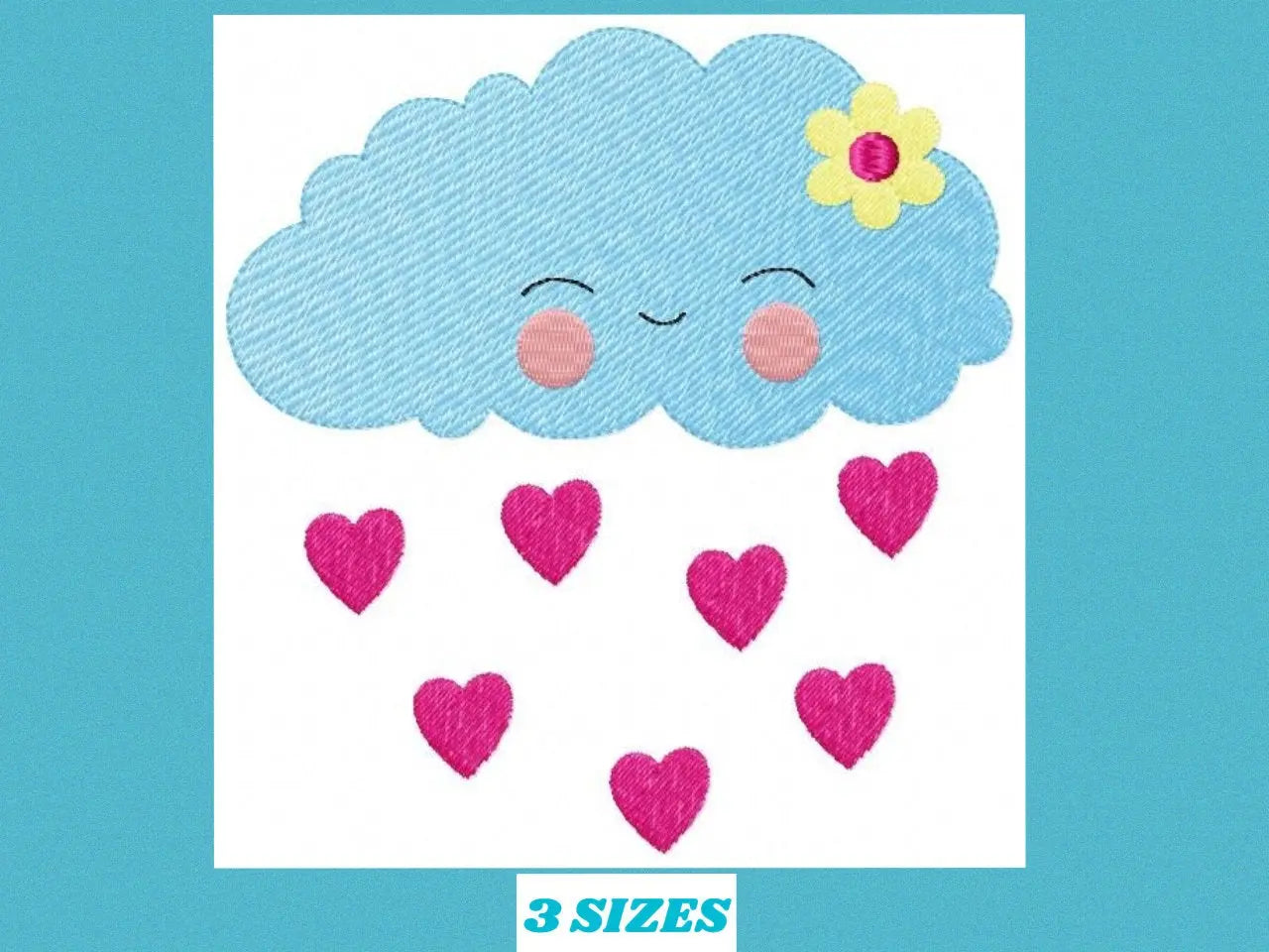 Cloud embroidery design rain embroidery designs machine embroidery pattern baby embroidery file kid embroidery cloud fill stitch design Marcia Embroidery
