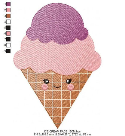 Ice cream embroidery designs - Candy embroidery design machine embroidery pattern - Dessert embroidery file icecream pattern Ice cream cone Marcia Embroidery