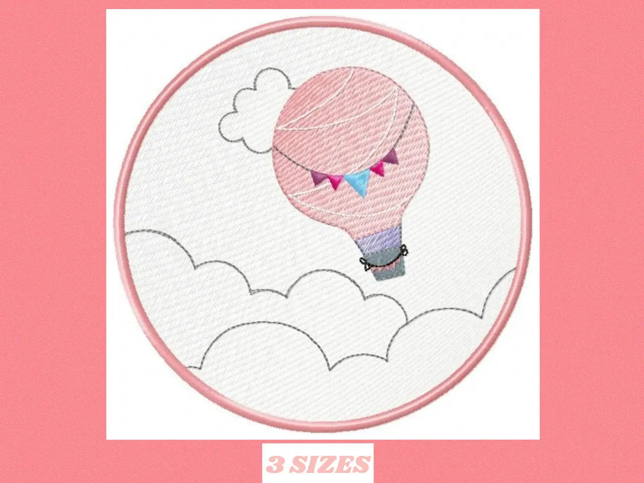 Ballon embroidery designs - Hot air balloon embroidery design machine embroidery pattern - frame embroidery balloon design  instant download Marcia Embroidery