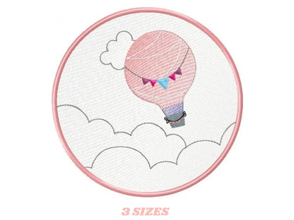 Ballon embroidery designs - Hot air balloon embroidery design machine embroidery pattern - frame embroidery balloon design  instant download Marcia Embroidery