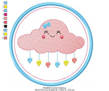 Cargar imagen en el visor de la galería, Cloud embroidery design - Rain embroidery designs machine embroidery pattern - Baby girl embroidery file - frame embroidery cloud pattern
