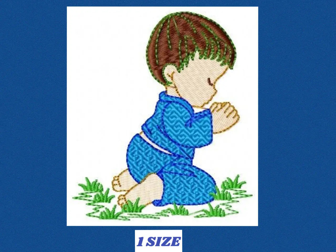 Kneeling Toddler embroidery designs - Baby boy praying machine embroidery pattern - Catholic kid file - Instant download pes jef dst vp3 Marcia Embroidery