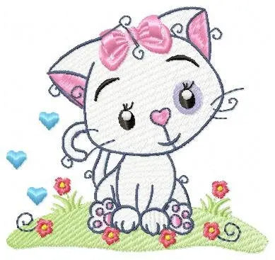 Cat embroidery design - Animal embroidery designs machine embroidery pattern - Kitten embroidery file - baby girl embroidery cat design Marcia Embroidery