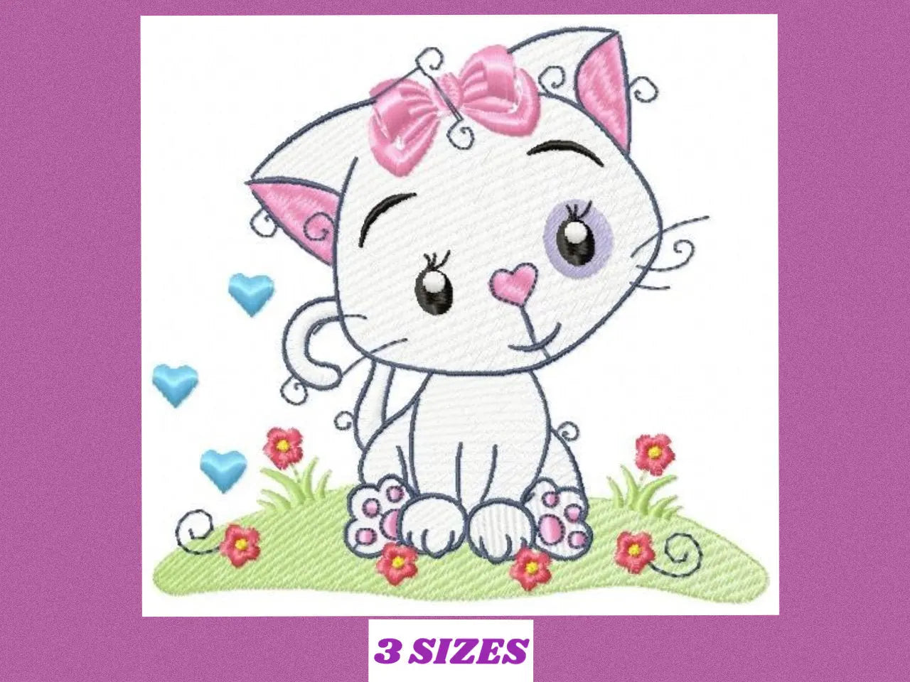 Cat embroidery design - Animal embroidery designs machine embroidery pattern - Kitten embroidery file - baby girl embroidery cat design Marcia Embroidery