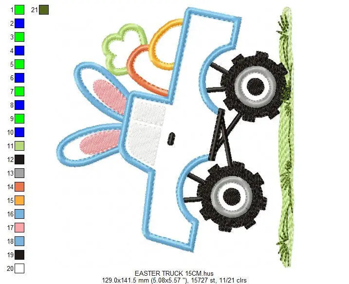 Easter Truck embroidery designs - Pickup embroidery design machine embroidery pattern - Easter embroidery file - instant digital download Marcia Embroidery
