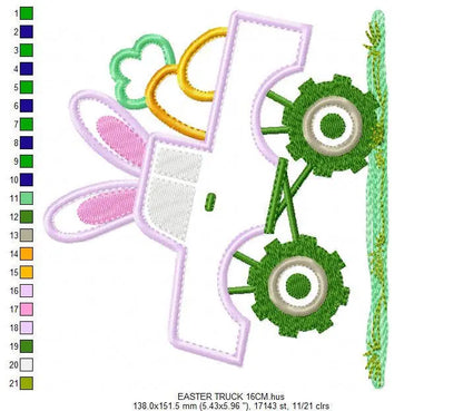 Easter Truck embroidery designs - Pickup embroidery design machine embroidery pattern - Easter embroidery file - instant digital download Marcia Embroidery