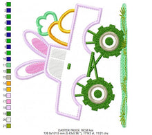 Cargar imagen en el visor de la galería, Easter Truck embroidery designs - Pickup embroidery design machine embroidery pattern - Easter embroidery file - instant digital download
