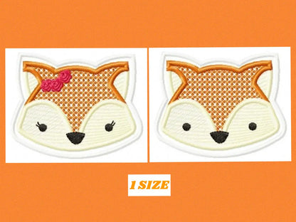 Red Fox embroidery designs - Animal  embroidery design machine embroidery pattern - woodland animals embroidery - Red fox rippled design Marcia Embroidery