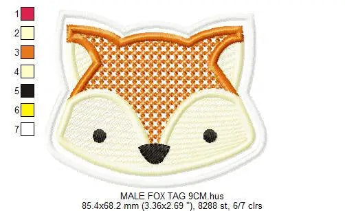 Red Fox embroidery designs - Animal  embroidery design machine embroidery pattern - woodland animals embroidery - Red fox rippled design Marcia Embroidery
