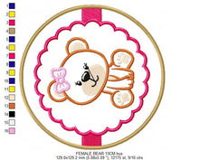 Cargar imagen en el visor de la galería, Teddy Bear embroidery designs - Baby girl embroidery design machine embroidery pattern - boy embroidery file - Bear applique design Frame
