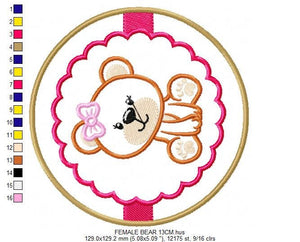 Teddy Bear embroidery designs - Baby girl embroidery design machine embroidery pattern - boy embroidery file - Bear applique design Frame