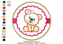 Cargar imagen en el visor de la galería, Teddy Bear embroidery designs - Baby girl embroidery design machine embroidery pattern - boy embroidery file - Bear applique design Frame
