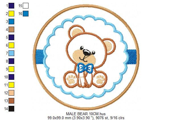 Teddy Bear embroidery designs - Baby girl embroidery design machine embroidery pattern - boy embroidery file - Bear applique design Frame