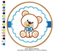 Load image into Gallery viewer, Teddy Bear embroidery designs - Baby girl embroidery design machine embroidery pattern - boy embroidery file - Bear applique design Frame
