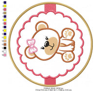 Charger l&#39;image dans la galerie, Teddy Bear embroidery designs - Baby girl embroidery design machine embroidery pattern - boy embroidery file - Bear applique design Frame
