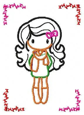 Girl embroidery designs - Fairy embroidery design machine embroidery pattern - autumn embroidery file - fashion girl applique design pes jef Marcia Embroidery