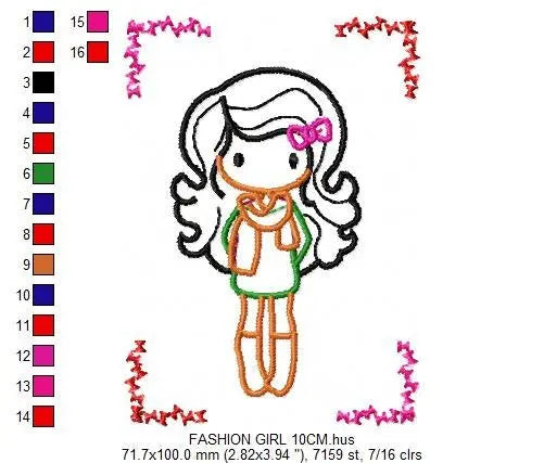 Girl embroidery designs - Fairy embroidery design machine embroidery pattern - autumn embroidery file - fashion girl applique design pes jef Marcia Embroidery