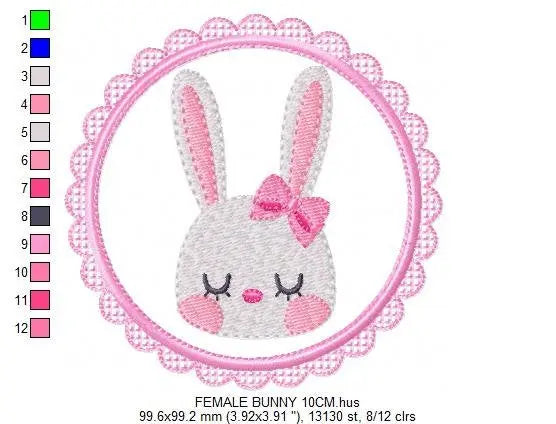 Bunny embroidery design - Rabbit embroidery designs machine embroidery pattern - Baby boy and girl nursery frame file - Instant download pes Marcia Embroidery