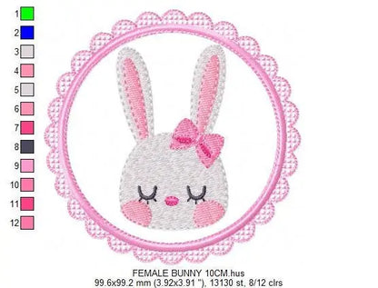 Bunny embroidery design - Rabbit embroidery designs machine embroidery pattern - Baby boy and girl nursery frame file - Instant download pes Marcia Embroidery