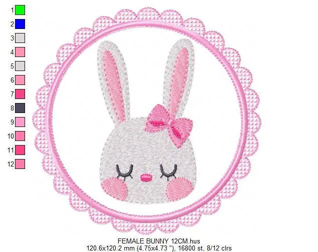 Bunny embroidery design - Rabbit embroidery designs machine embroidery pattern - Baby boy and girl nursery frame file - Instant download pes Marcia Embroidery