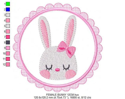 Bunny embroidery design - Rabbit embroidery designs machine embroidery pattern - Baby boy and girl nursery frame file - Instant download pes Marcia Embroidery