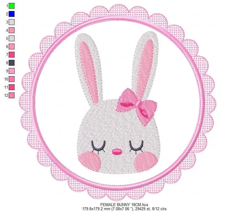 Bunny embroidery design - Rabbit embroidery designs machine embroidery pattern - Baby boy and girl nursery frame file - Instant download pes Marcia Embroidery
