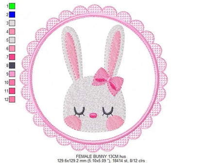Bunny embroidery design - Rabbit embroidery designs machine embroidery pattern - Baby boy and girl nursery frame file - Instant download pes Marcia Embroidery