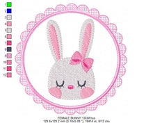 Load image into Gallery viewer, Bunny embroidery design - Rabbit embroidery designs machine embroidery pattern - baby embroidery file - nursery embroidery rabbit with frame
