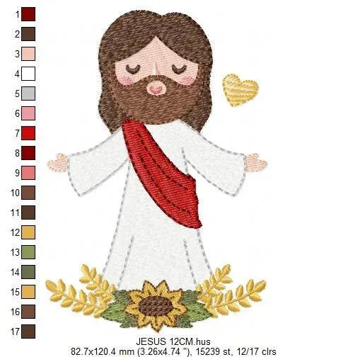 Jesus embroidery design - christian embroidery designs machine embroidery pattern - Jesus design jesus christ pattern - catholic embroidery Marcia Embroidery