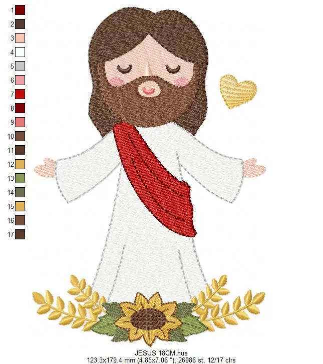 Jesus embroidery design - christian embroidery designs machine embroidery pattern - Jesus design jesus christ pattern - catholic embroidery Marcia Embroidery