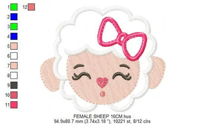 Sheep embroidery design - Lamb embroidery designs machine embroidery pattern - baby girl embroidery - boy embroidery sheep applique design Marcia Embroidery