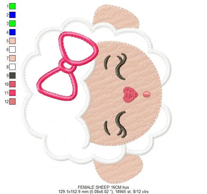 Sheep embroidery design - Lamb embroidery designs machine embroidery pattern - baby girl embroidery - boy embroidery sheep applique design Marcia Embroidery