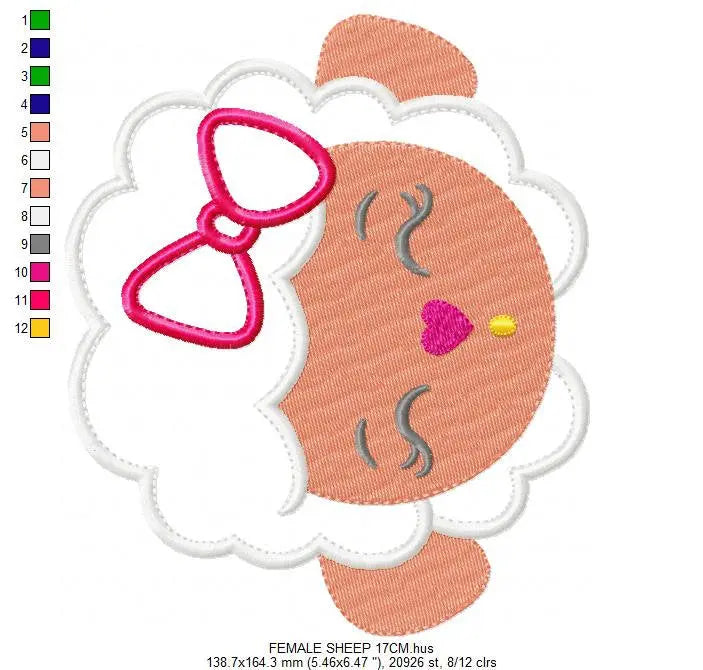 Sheep embroidery design - Lamb embroidery designs machine embroidery pattern - baby girl embroidery - boy embroidery sheep applique design Marcia Embroidery